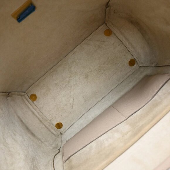 CELINE Logo Belt Bag Mini 2Way Shoulder Hand Bag Leather Beige GHW Italy 42RF556 - Picture 2 of 15